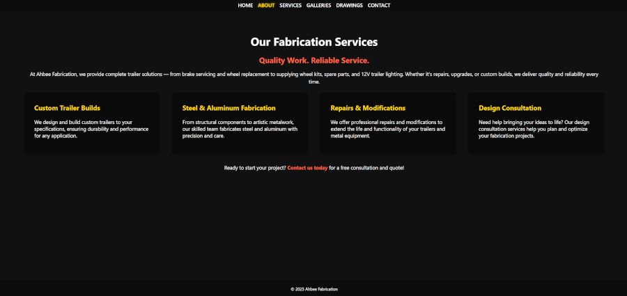 Client Website Example